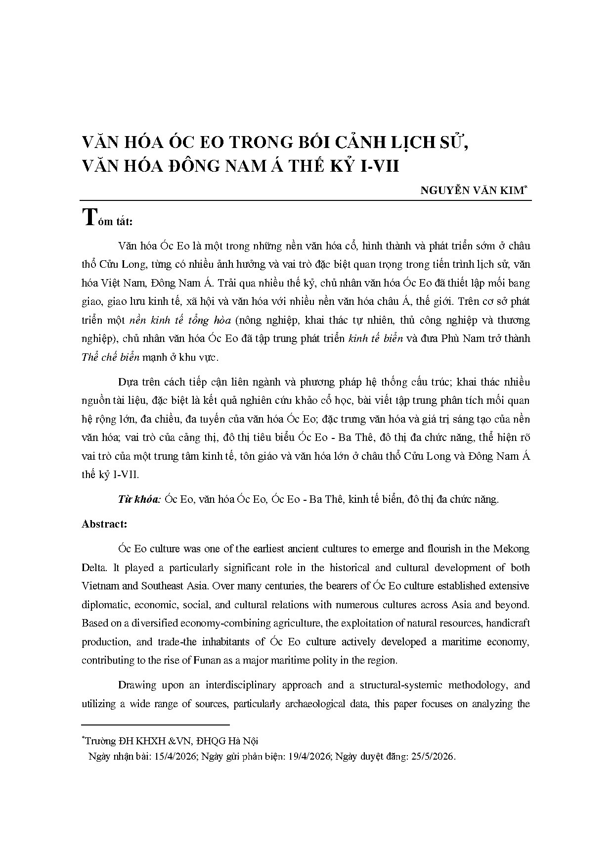 Văn hóa Óc Eo trong bối cảnh lịch sử, văn hóa Đông Nam Á thế kỷ I-VII
